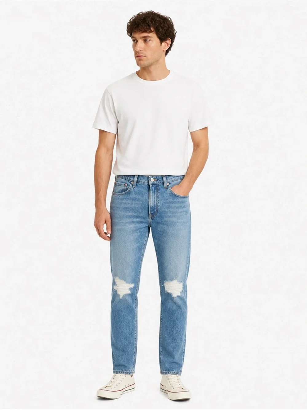 Levi's Light Blue Distressed Boyfriend Jeans